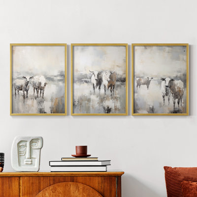 Ensemble de 3 reproductions de giclées encadrées - Prêt à accrocher
