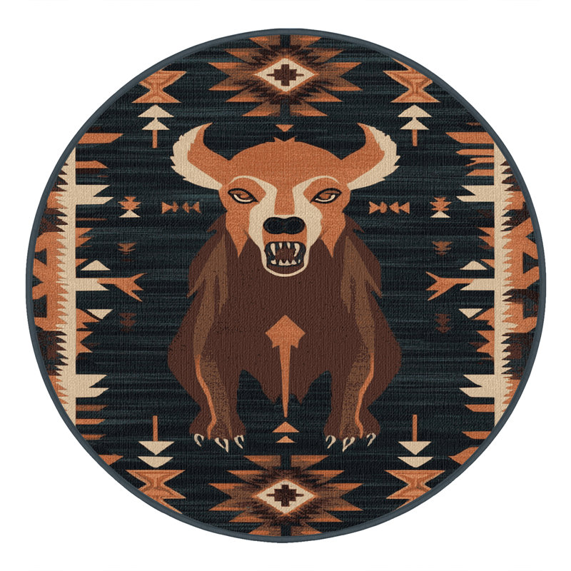  Tapis lavable Chupacabra Southwestern, Rond 5 pi