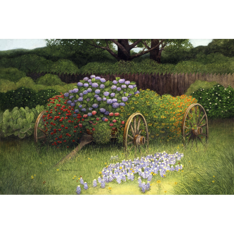Flower Wagon by Marcia Matcham - Wrapped Canvas Painting, 30cm H x 46cm W x 3.8cm D