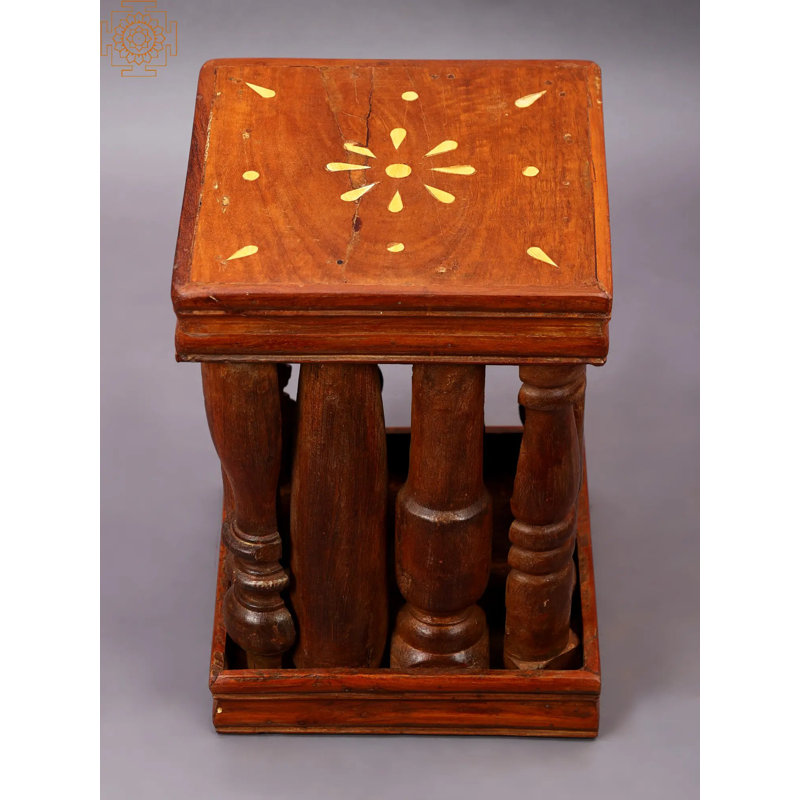 Solid + Manufactured Wood Accent Stool