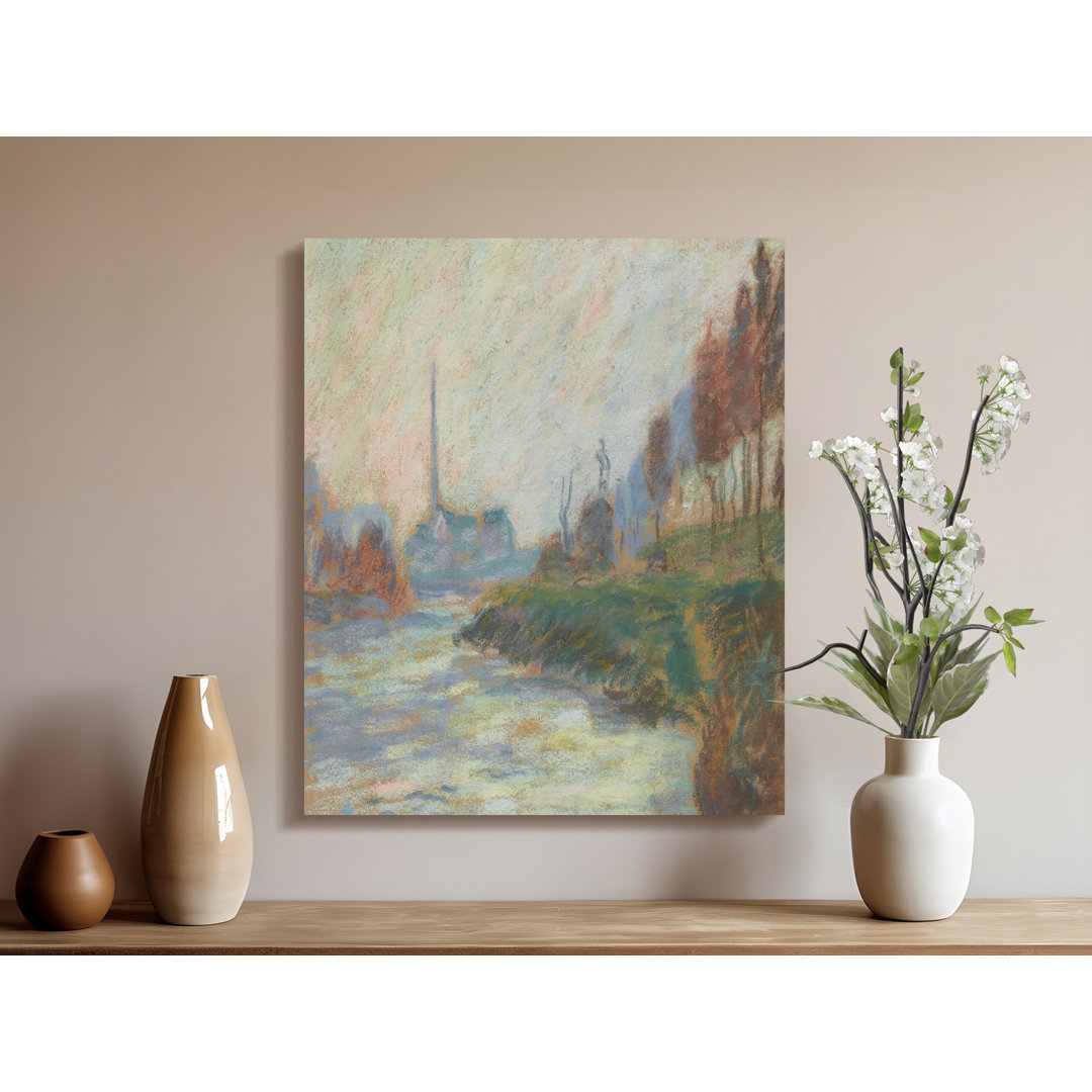 River Landscape Canvas Wall Art, Impressionist Style Print, Gallery Wrapped Canvas, Ready to Hang, Modern Home Decor, Archival Ink