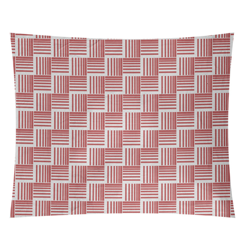 Tapisserie, H 88 po x l 104 po, Rouge/gris