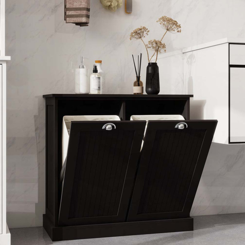 Armoire de trieur de linge inclinable à deux compartiments