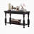 Rustic Style Antique Black 1pc SOFA TABLE Open Bottom Shelf Plank Style Table Top