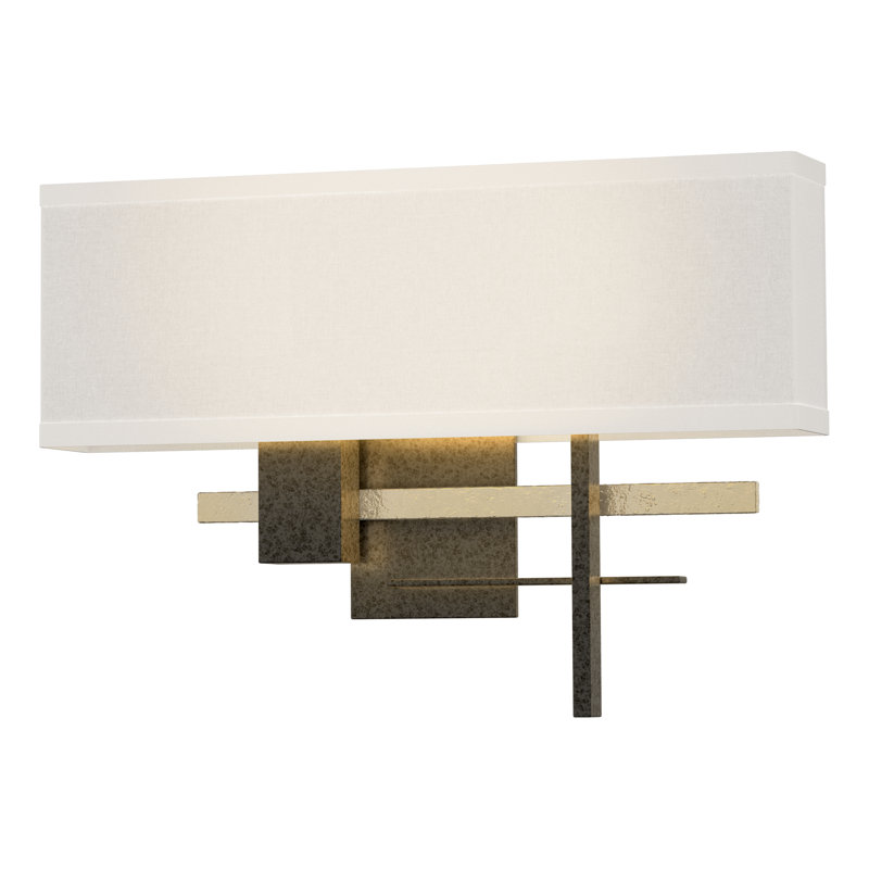 Cosmo 2 - Light Flush Mounted Sconce, Natural Iron, Flax, Modern Brass