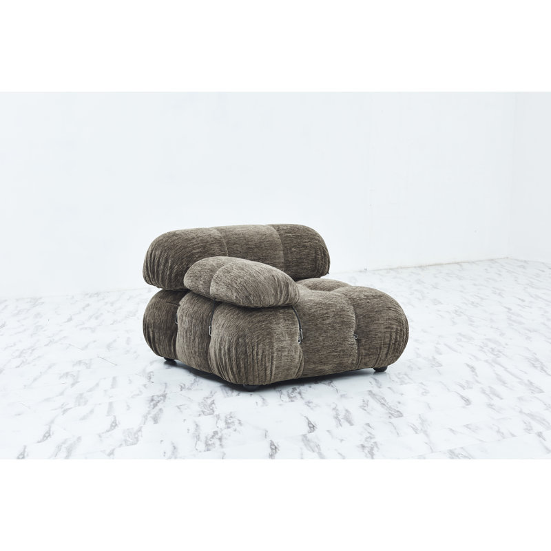 Fauteuil large de 38 po Waino, Polyester à 100 % de couleur brune