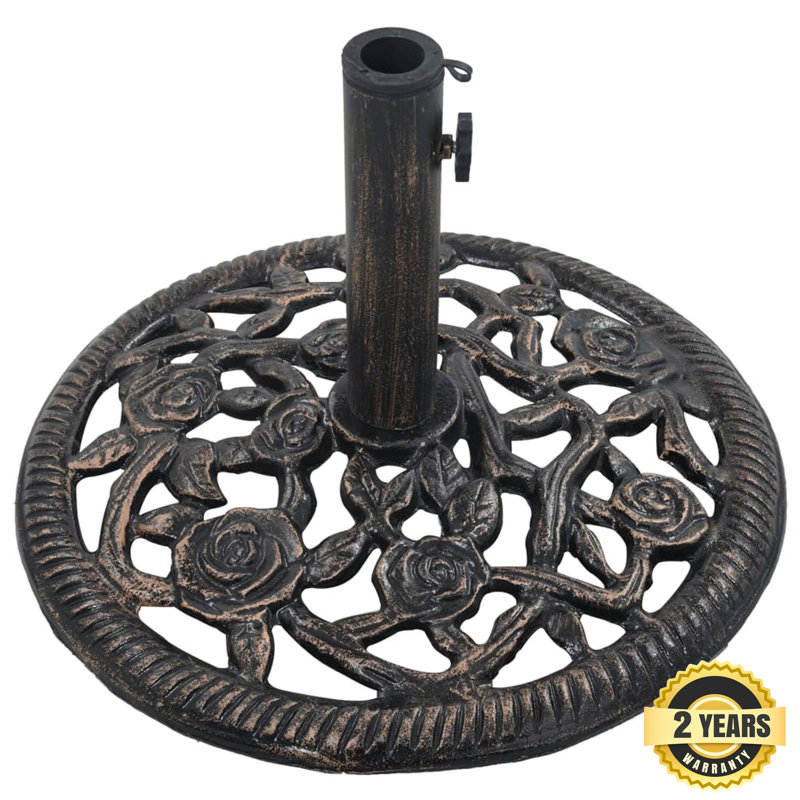 Laurita 12.06kg Cast Iron Free Standing Umbrella Base, Brown
