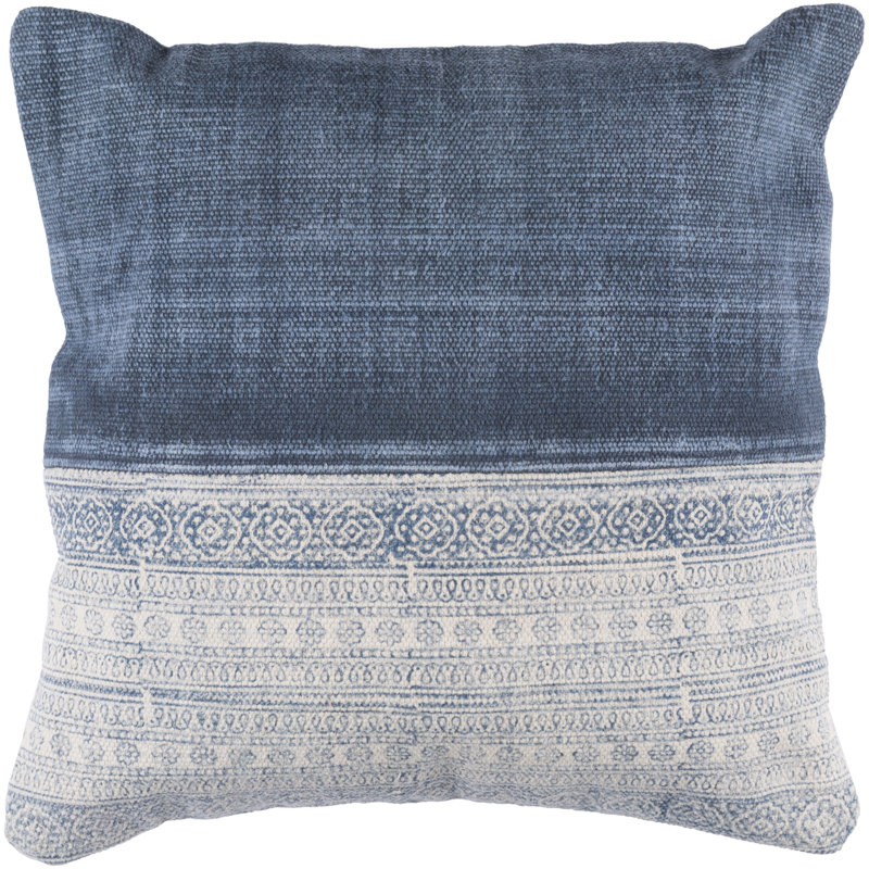 Lola 22" Square Pale Blue Cotton Kids Pillow