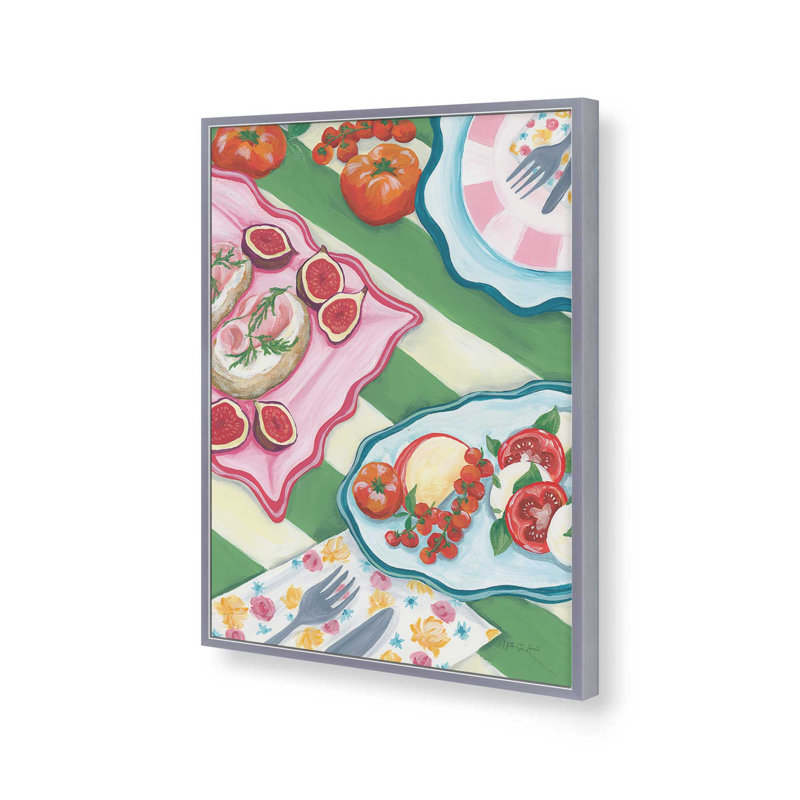 «Brunch II» par Yvette St. Amant, reproduction d'art, L 12 po x H 16 po, Argent, Framed Print