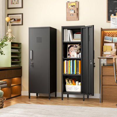47.24"H Metal Locker Storage Cabinet ,Steel Office Locker with 3 Adjustable Shelves by Inbox Zero