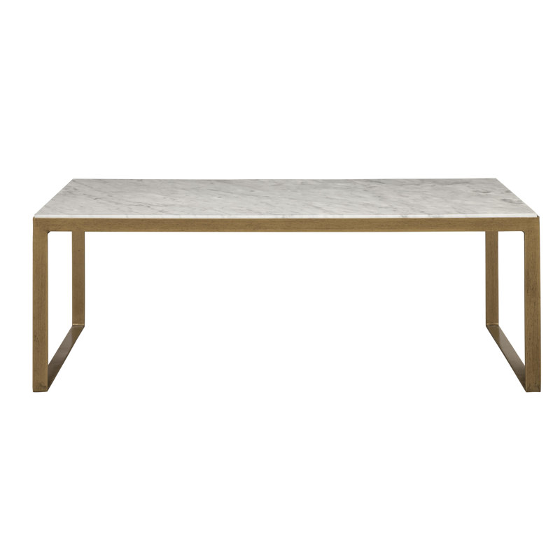 Table basse Blau, Laiton antique, H 20,5 po x l 23,5 po x P 47 po