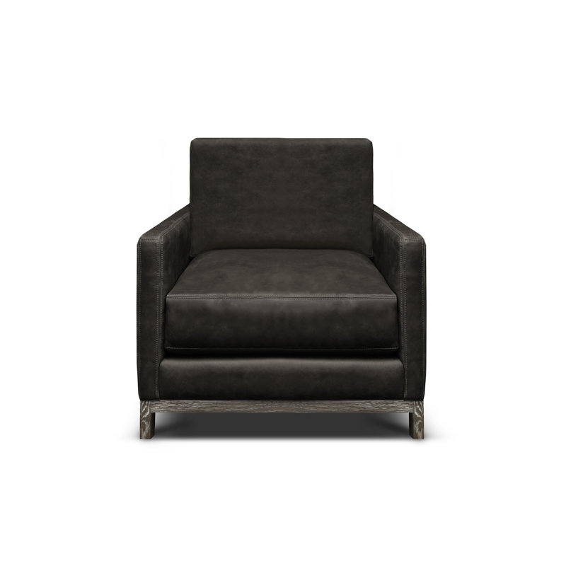 Monterrey Armchair, Charcoal Genuine Leather
