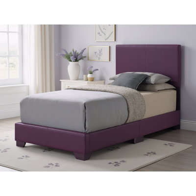 Antwerp Purple Faux Leather Twin Bed