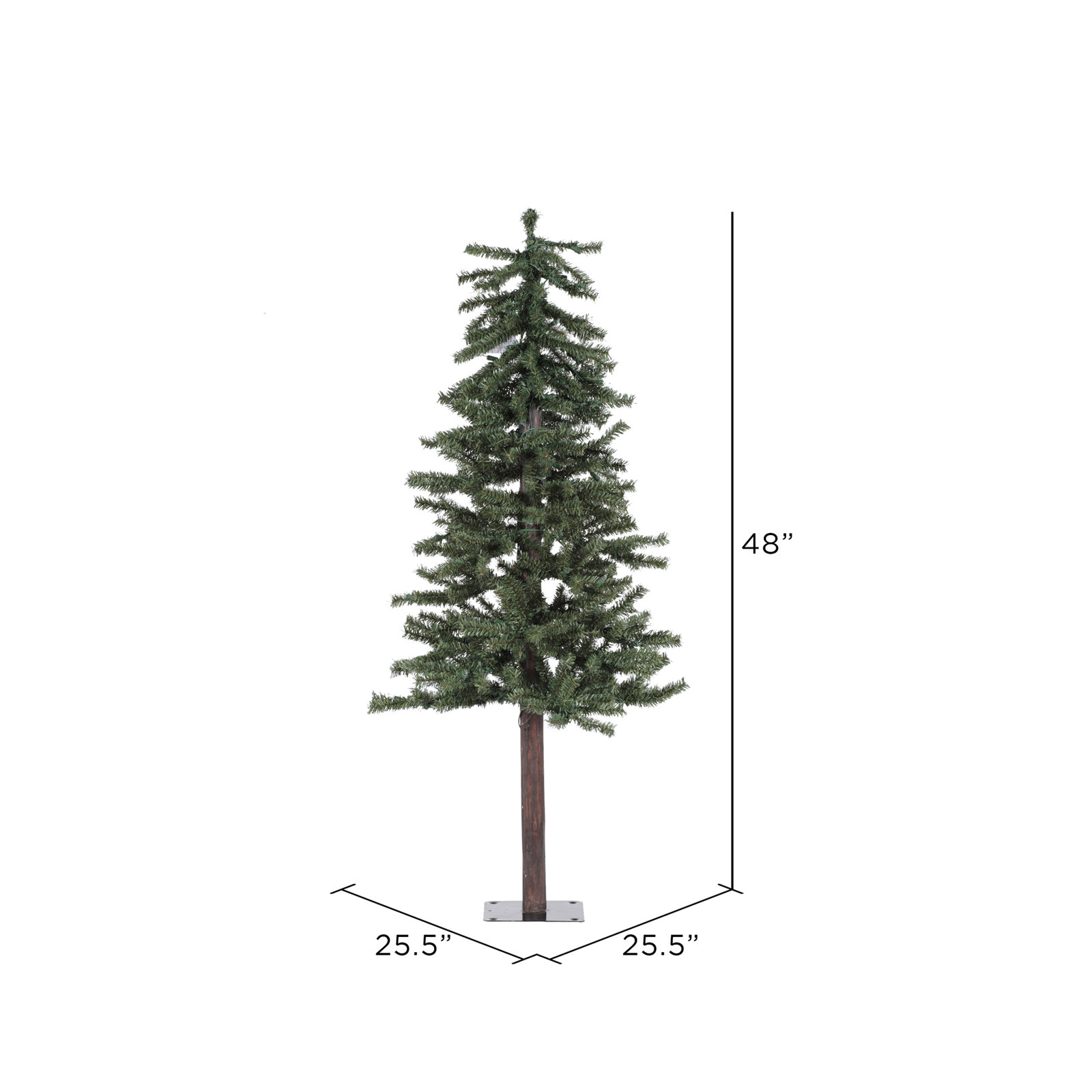 Wingrove Alpine Pine Christmas Tree, 4', Not Pre-Lit