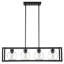 Luminaire suspendu linéaire à 4 lumières pour îlot de cuisine avec abat-jour en verre transparent Khase