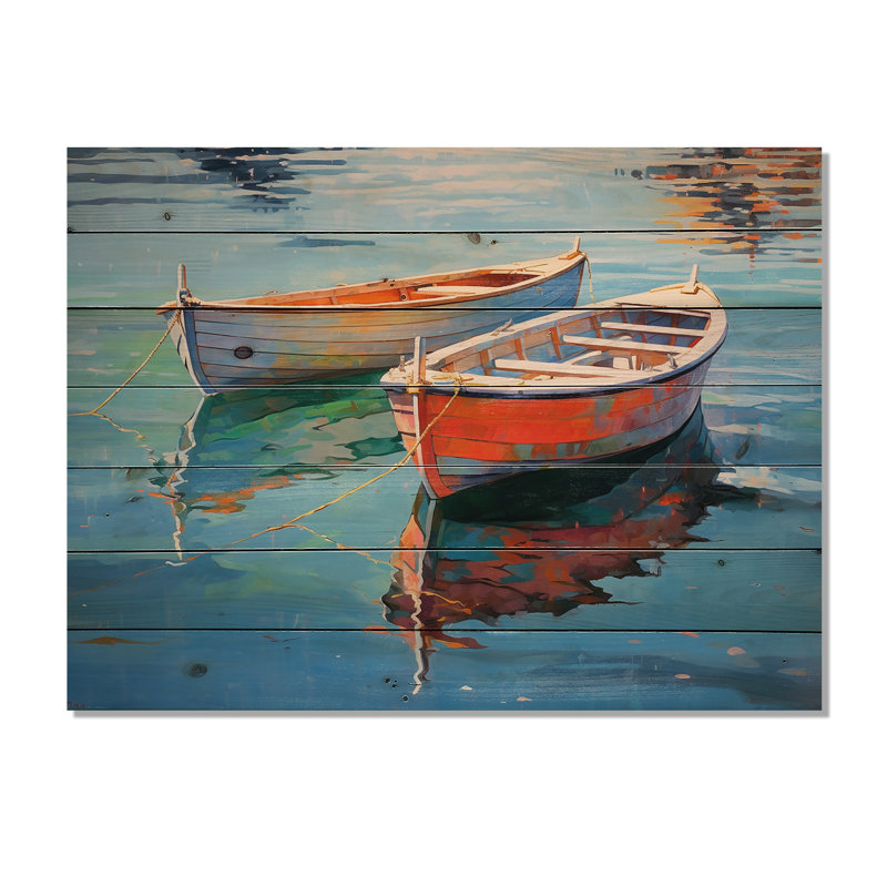 «Boat Harmonic Waters» sur impression sur bois, H 10 po x l 20 po x P 0,78 po