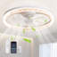 Petit ventilateur de plafond encastré moderne de 20 po avec lumière DEL et télécommande Smart App-719078307