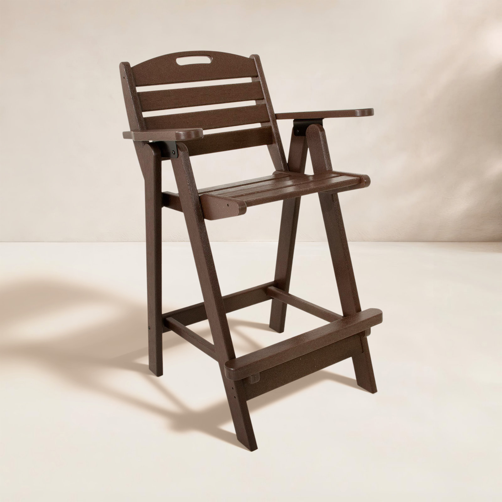 POLYWOOD® Nautical Patio Bar Stool, Mahogany