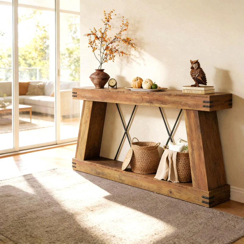 Two-Tier Side Table,Unique Entryway Table,Functional Console Table
