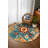Larissa Collection Digital Print Cotton-Polyester Blend Rug – Teal & Red-1059837460