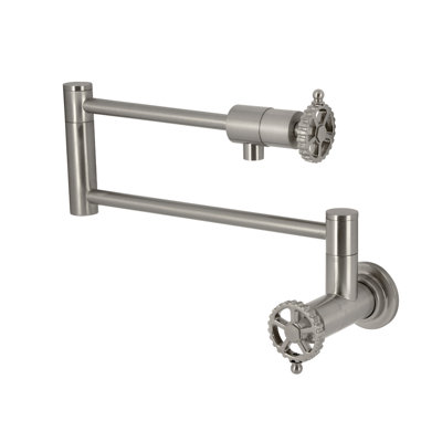 Kingston Brass Fuller Two-Handle 1-Hole Wall Mount Pot Filler Faucet