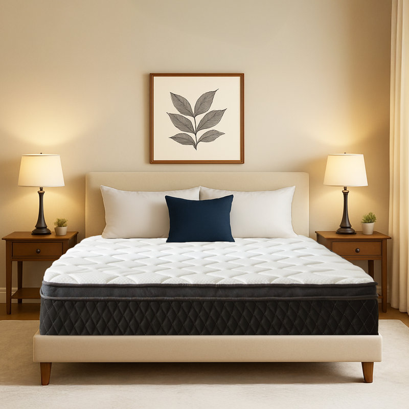 10"/12" Hybrid Mattress with Cooling Gel Memory Foam & Pocket Coils – Pressure Relief & Support, Full, 12"
