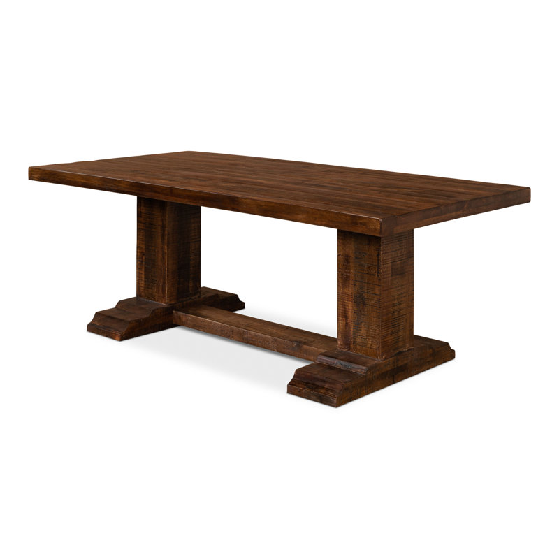 Raphael Rustic Brown Solid Mango Wood Rectangular Dining Table