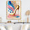 Art déco rose et bleu, chaussures à talons hauts VI - Impression sur toile
