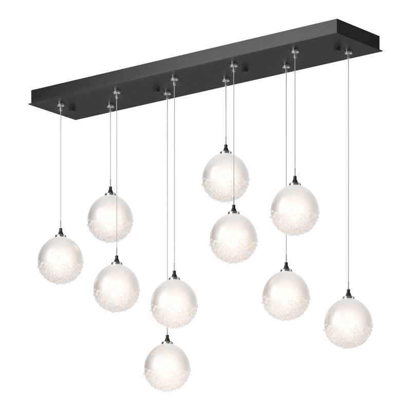Fritz 10 - Light Kitchen Island Globe Pendant, Black, 80" H x 44.5" W x 9.4" D