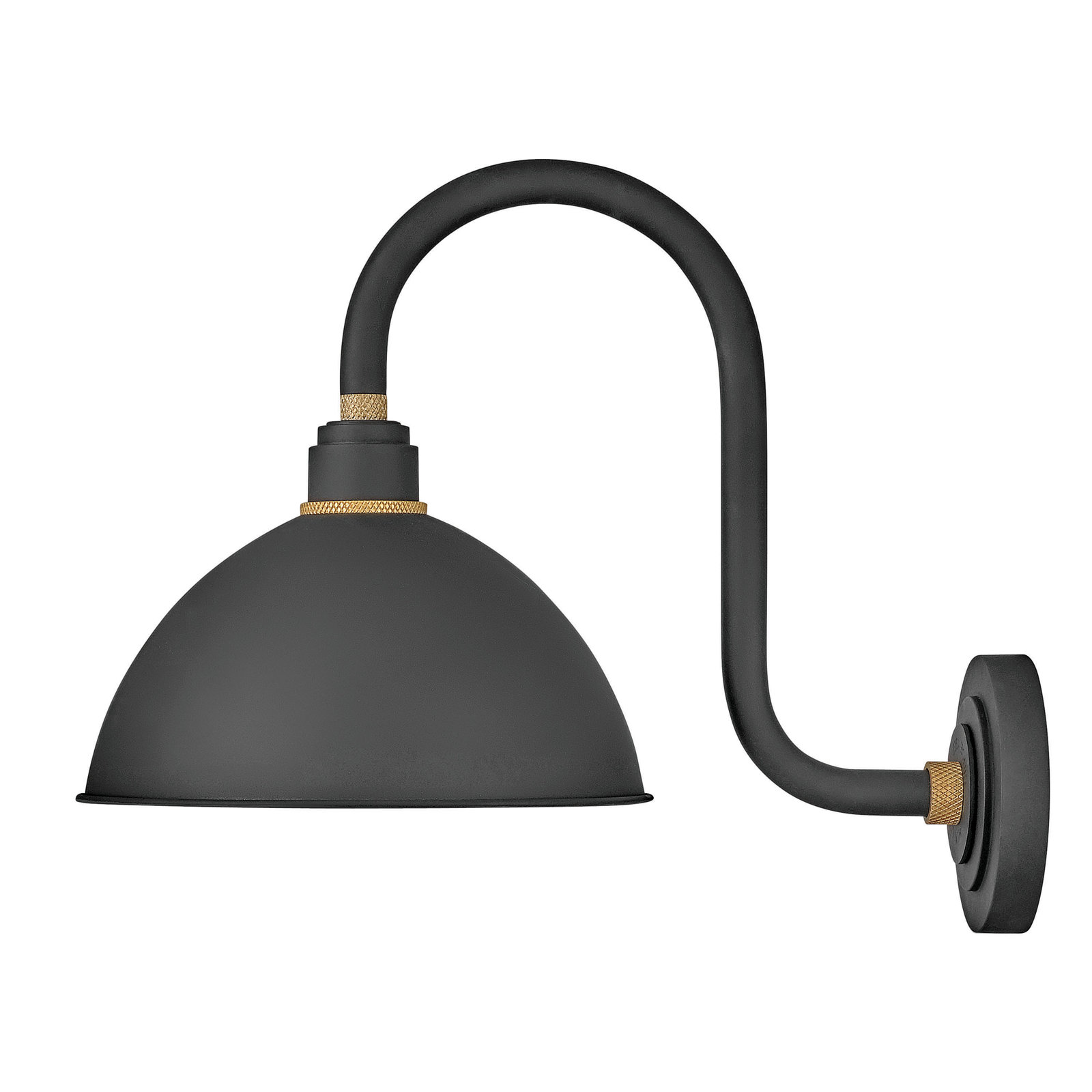 Bertram Single Light Bell Outdoor Wall Light, 17" H x 12"  W x 20" D, Black