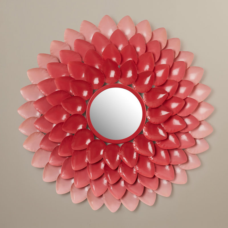 Miroir mural éclectique, Rose / rose foncé