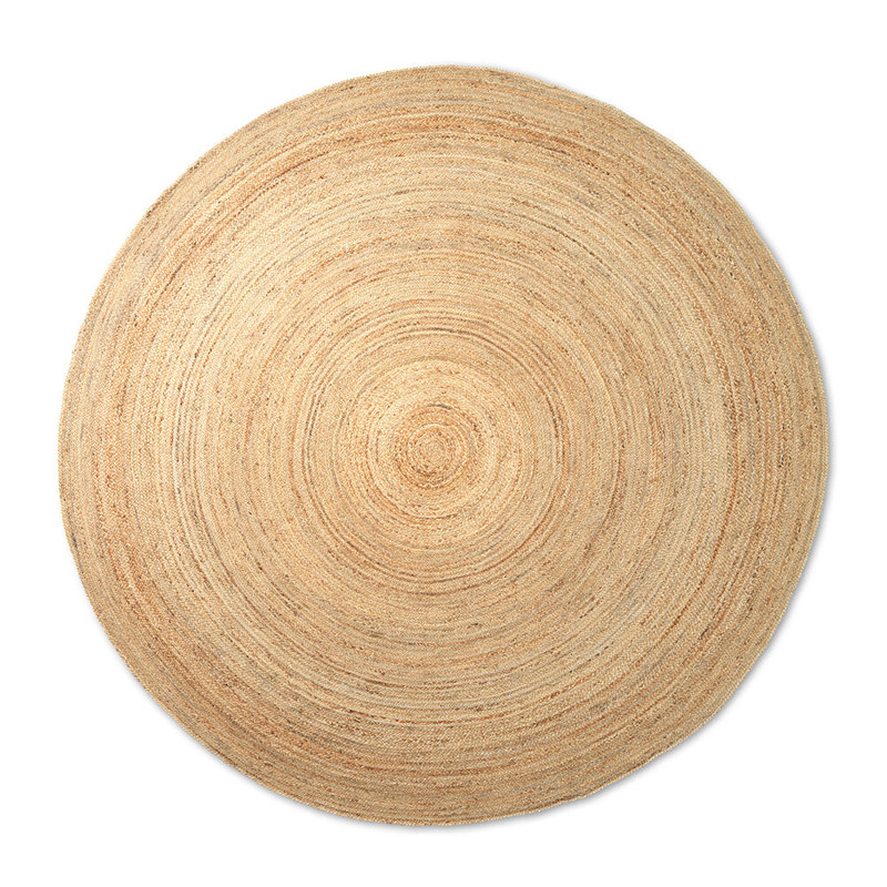 Buscher Solid Colour Jute / Sisal Hand Woven Area Rug, Round 90cm