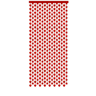Valentines Day Decoration Red Hearts Shaped Rain Silk Curtain Holiday Party Background Wall Decoration Star Rain Silk Door Curtain