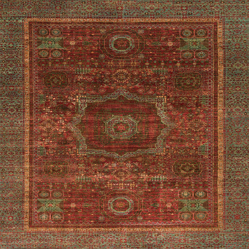 Abstract Indoor Rug, Square 5'