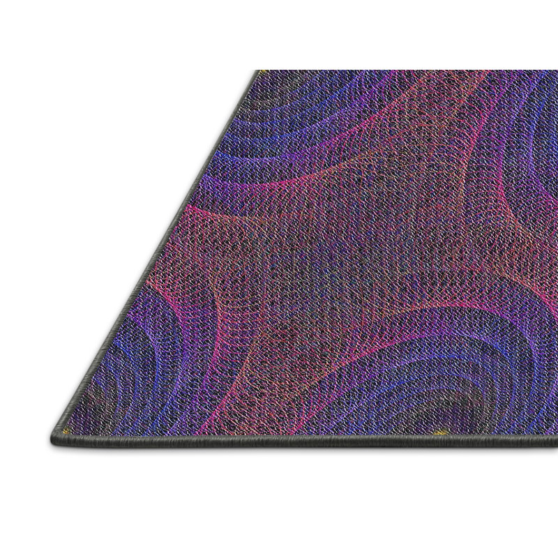 Tapis mauve / rouge Power Loom, Rectangle 5 pi x 7 pi