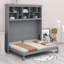 Lit escamotable mural Murphy avec tablettes et USB-1164402839