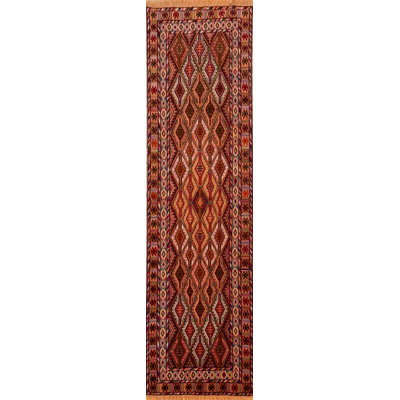 One-of-a-Kind Aljona Hand-Knotted New Age Wool Area Rug in Red/Yellow/White