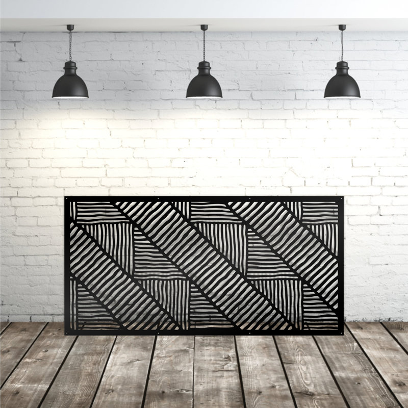 Panneau d'intimité en aluminium découpé au laser à motif de tapis - art mural extérieur thermolaqué en métal, cloison décorative d'intimité pour clôture de jardin