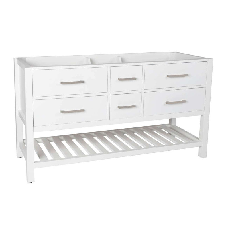 Base de meuble-lavabo double 59 po 59 po, Blanc