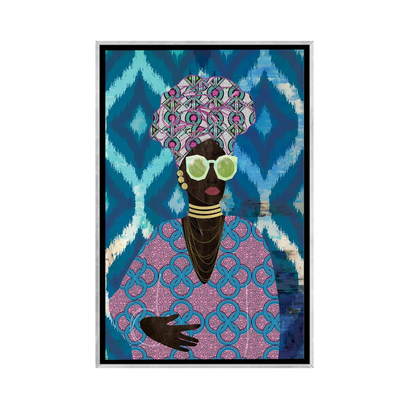 «Modern Turban Queen I» par Nikki Chu - reproduction, H 26 po x l 18 po x 1,5 po, Encadrement argenté