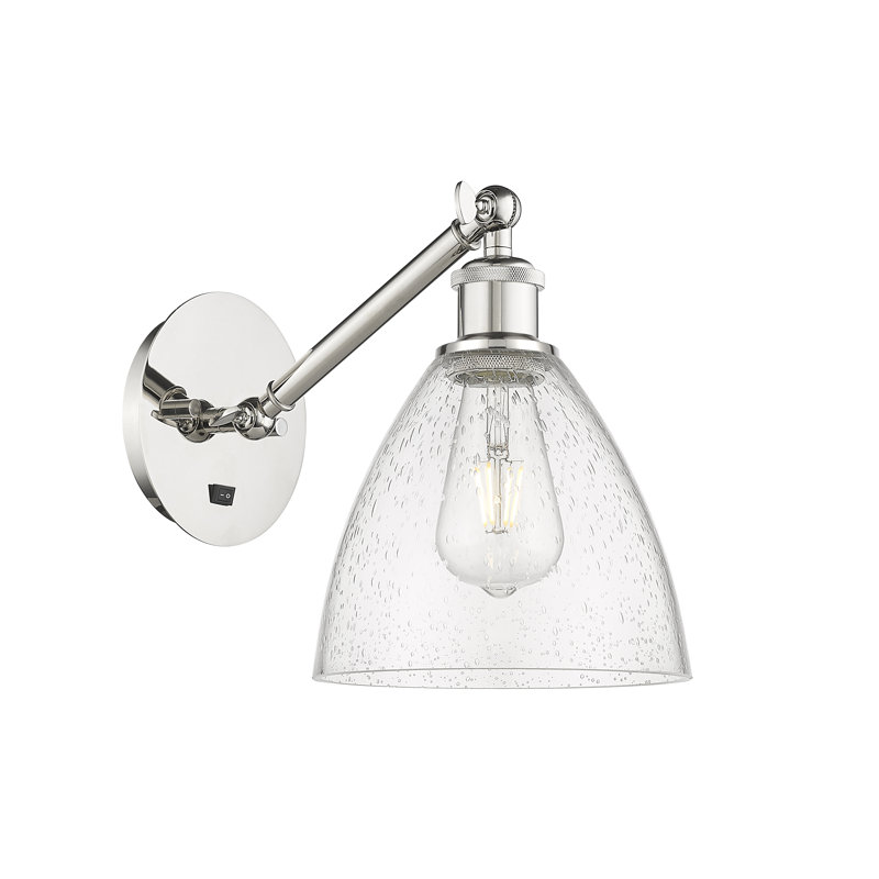 Shauna Armed Sconce, No Bulb Included, Polished Nickel