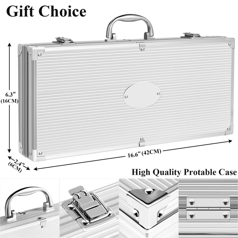 Wesneski Stainless Steel Dishwasher Safe Grilling Tool Set