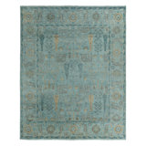 Jaipur Living Rehema SLN22 Handknotted Floral Blue Area Rug (8'6"x11'6")