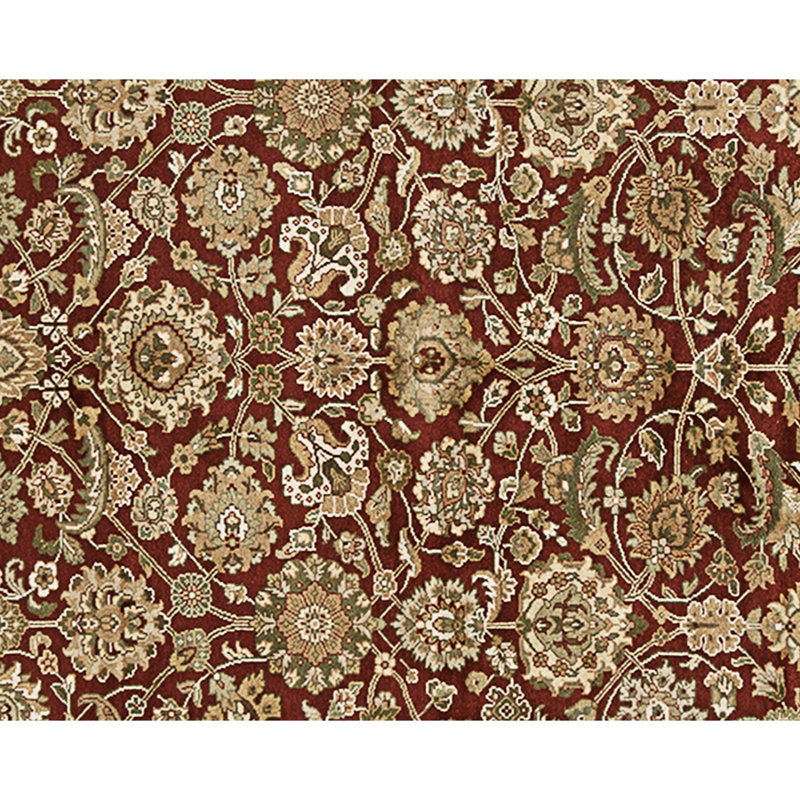 High-Quality Hand-Knotted Wine And Beige Area Rug