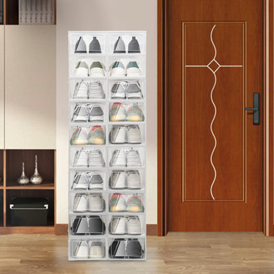 Boîte à chaussures 20PCS Range-chaussures en plastique transparent