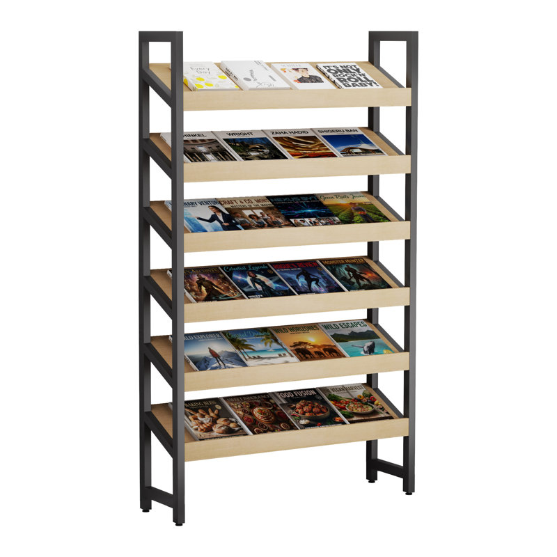 Kaguyasu 6-tier Free Standing Magazine Rack, Book Display Shelves ...