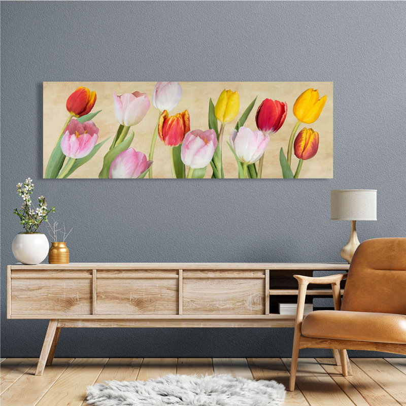 Tulips - Wrapped Canvas Panoramic Print, 40cm H x 120cm W x 4cm D