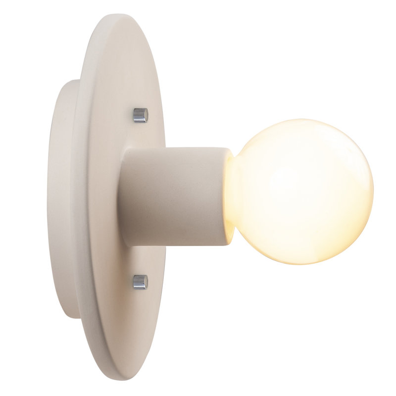 Ceramic Flush Mounted Sconce, Bisque