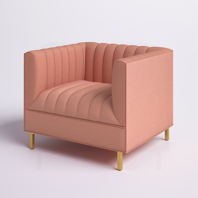 Kaylin Velvet Armchair, Pink 