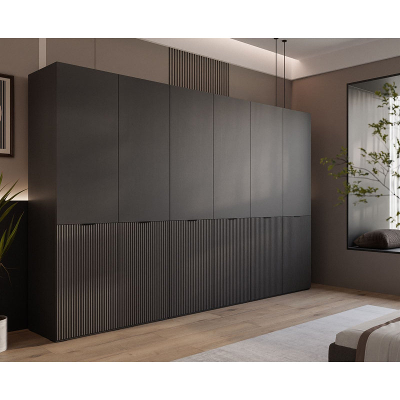Manufactured Wood Wardrobe, Black Graphite